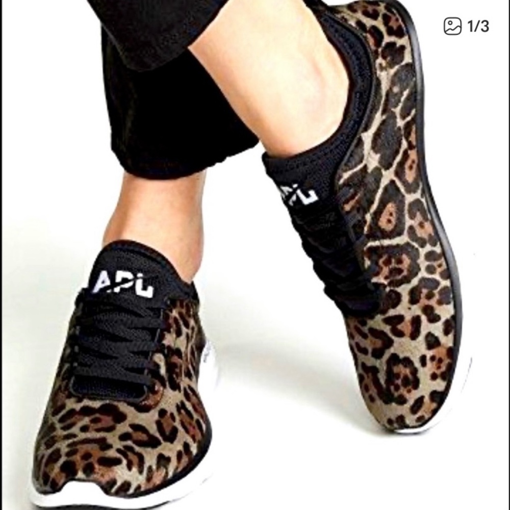 APL leopard calf  hair sneakers Size 9